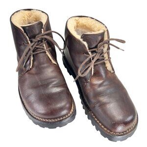 UGG Leather Chukka Ankle Boots 5312 Size 9 Womens Brown Sheepskin Lined EU41